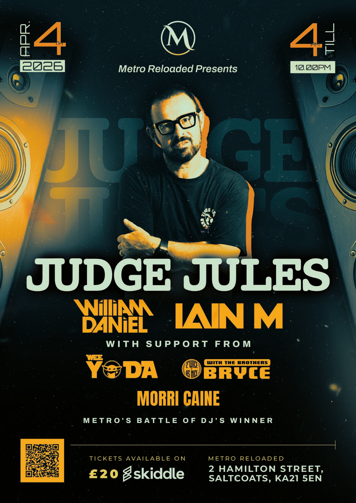 Metro Reloaded proudly presents the legendary JUDGE JULES