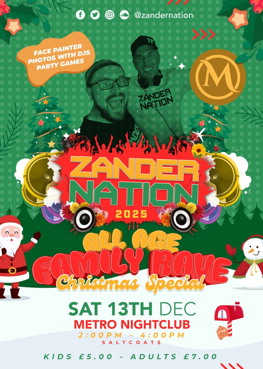 ZANDER NATION – ALL AGE FAMILY RAVE: CHRISTMAS SPECIAL!